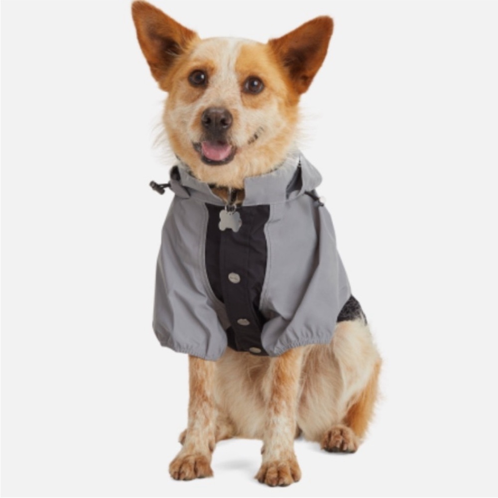NWT Reddy Dog Raincoat with Hoodie Gray and Black Size XS (11-13” length)